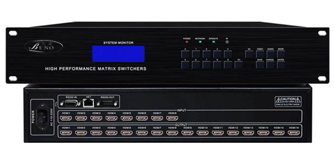 4K HDMI矩阵8进16出BN-4HDMI0816