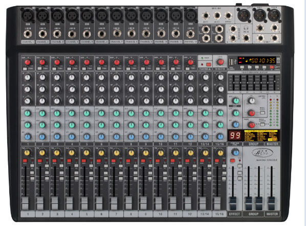 16路两编组+99种效果+MP3+均衡+蓝牙+USB录音 调音台BN-162F