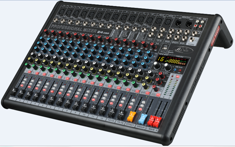 16路+24DSP效果+MP3+蓝牙+USB录音++两编组调音台BN-16X