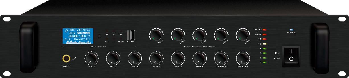 多音源五分区独立音量控制合并式广播功放 60W  BN-5060W